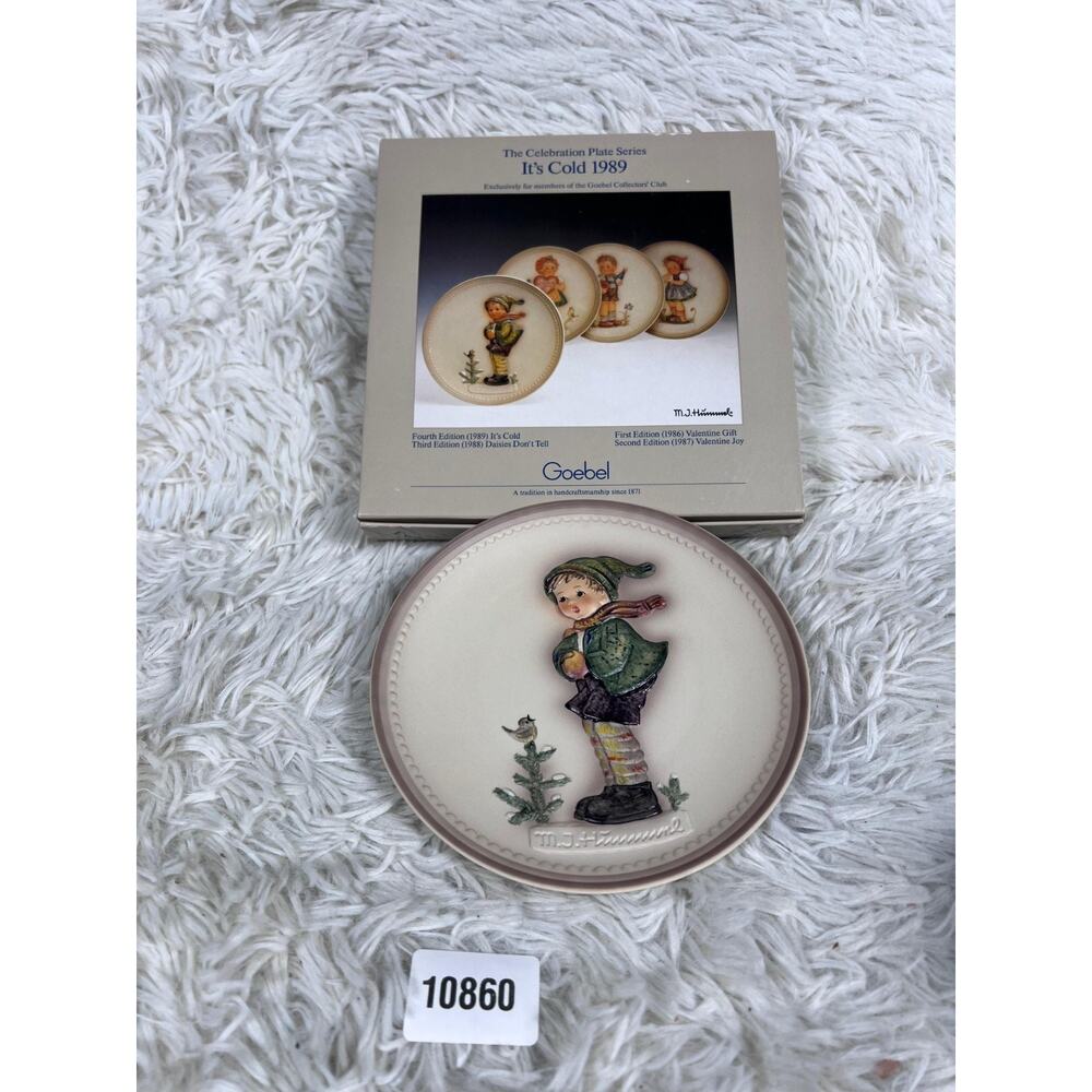 VTG M.J. Hummel "It's Cold 1989" Plate Hum 735 Fourth Edition Goebel W. Germany